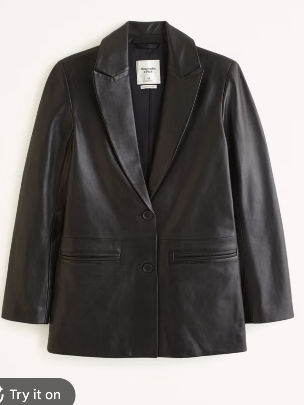 Abercrombie & Fitch Black Leather Blazer Jacket